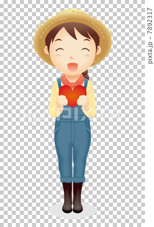 麦藁帽子の女性イラスト 麦藁帽子の女性イラスト 7892317