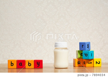 Baby milk and alphabet blocks 7894034