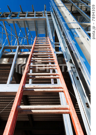 Ladder leading to construction frame Ladder leading to construction frame 7894309