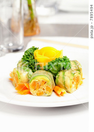 Plate of sushi rolls 7895494