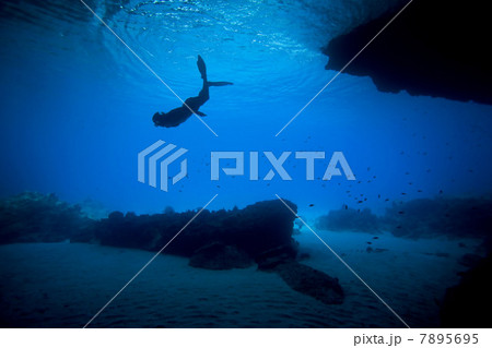 Woman snorkeling in tropical water 7895695