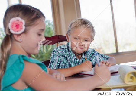 Children doing homework together 7896756