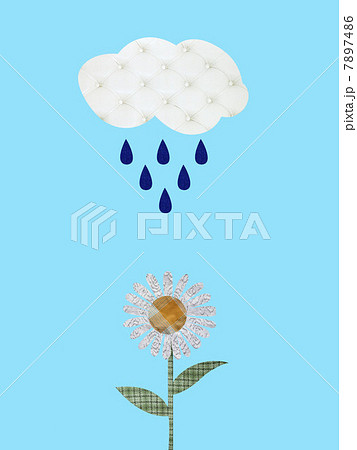 Cloud and raindrops watering daisy Cloud and raindrops watering daisy 7897486