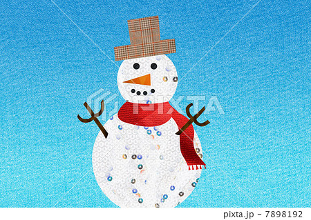 Snowman against blue background Snowman against blue background 7898192