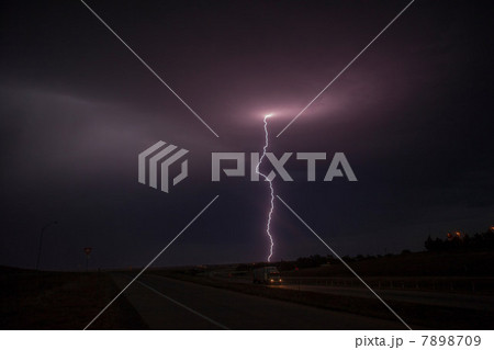 Lightning above a road Lightning above a road 7898709