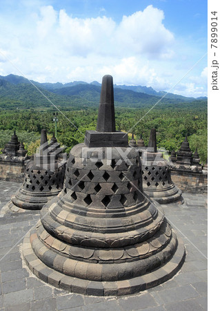Stupas at borobudur 7899014