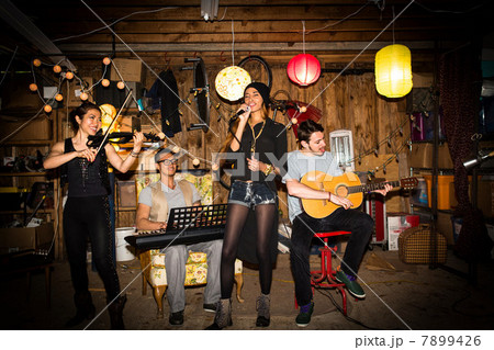 Rock band practising 7899426