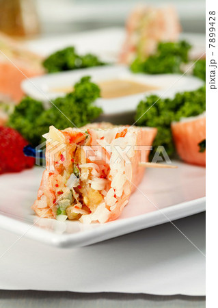 Plate of sushi rolls Plate of sushi rolls 7899428