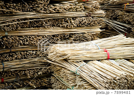 Stack of bamboo wood bundles 7899481