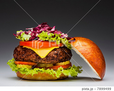 Burger with slice of apple 7899499