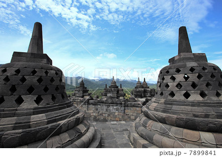 Stupas at borobudur Stupas at borobudur 7899841