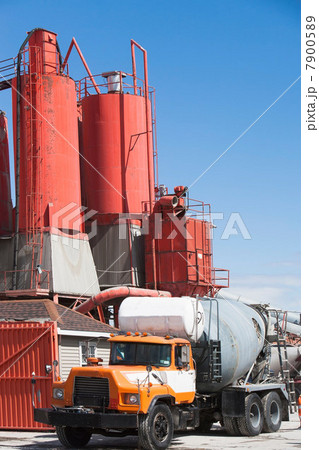 Truck parked by cement factory Truck parked by cement factory 7900589