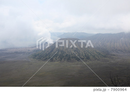 Mount bromo volcano and extinct volcano, java 7900964