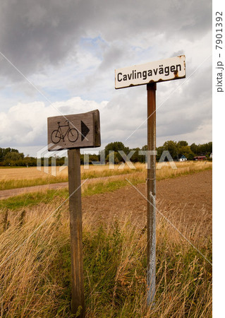 Bicycle and traffic direction signposts in Sweden 7901392