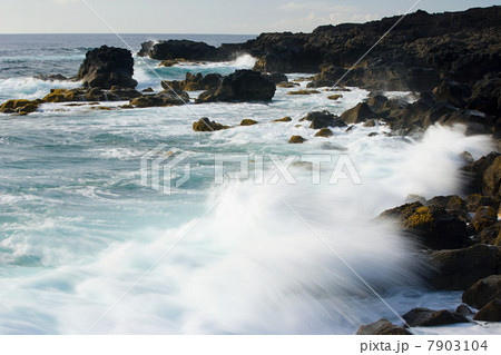 Sea and black lava rocks, Los Hervideros, Lanzarote 7903104