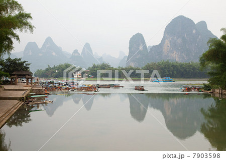 China, guangxi province, xingping and karst landscape 7903598