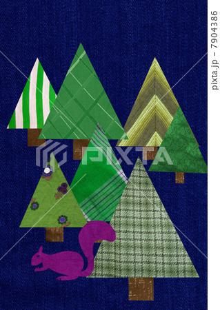 Triangular shaped trees and squirrel Triangular shaped trees and squirrel 7904386