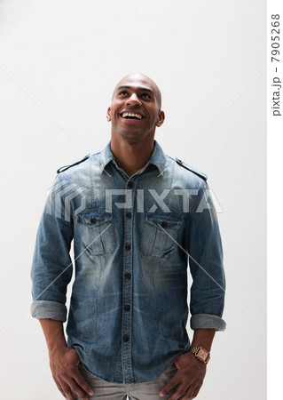 African American man smiling, studio shot African American man smiling, studio shot 7905268