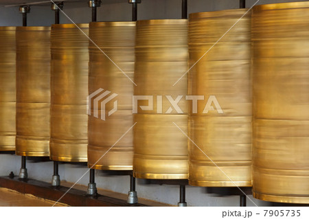 Buddhist prayer wheels, Tsuglagkhang, Mcleodganj, Himachal Pradesh, India 7905735