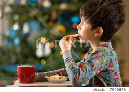 Boy eating Christmas cookies Boy eating Christmas cookies 7906668