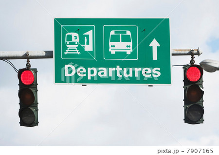 Departure sign with red traffic lights Departure sign with red traffic lights 7907165