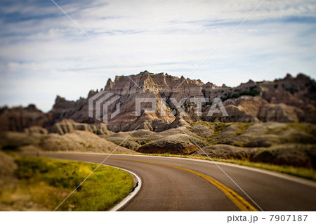 Highway in Badlands National Park, South Dakota, USA 7907187