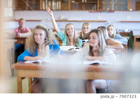 School girls enjoying science lesson 7907323