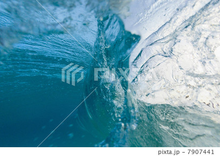Crashing wave viewed underwater Crashing wave viewed underwater 7907441