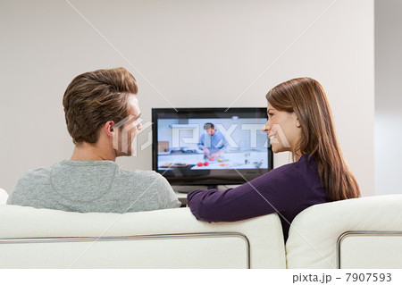 Couple watching television Couple watching television 7907593