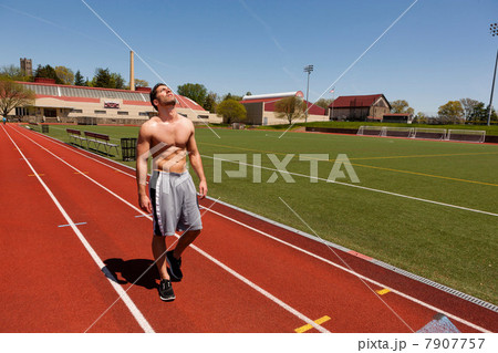 Young athlete taking a break after training Young athlete taking a break after training 7907757