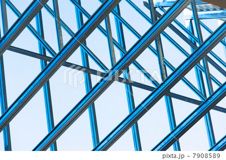 Close up of steel girders on construction frame 7908589