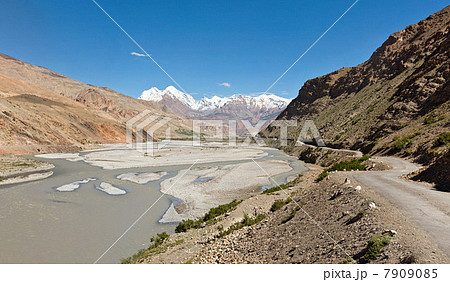 Himalayas and road through Pin Valley, Himachal Pradesh, India Himalayas and road through Pin Valley, Himachal Pradesh, India 7909085