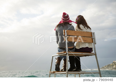 Two girls on lifeguard tower 7909440