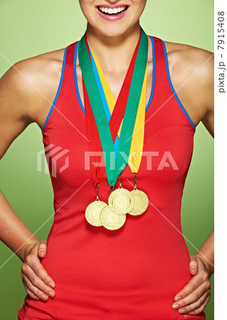 Young woman wearing medals 7915408