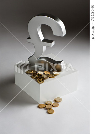 British pound symbol and coins British pound symbol and coins 7915646