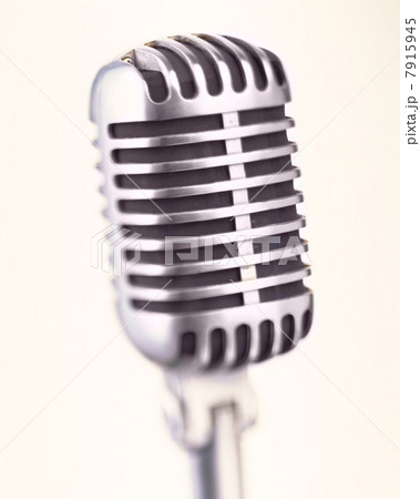 Old fashioned microphone, close up Old fashioned microphone, close up 7915945