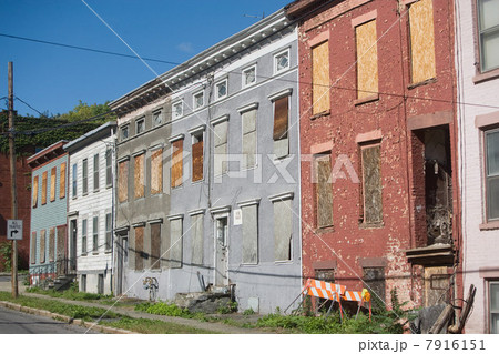 Dilapidated buildings, New York City, New York State, USA 7916151