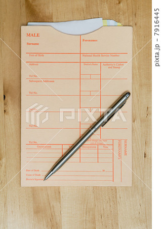 Medical record and pen 7916445