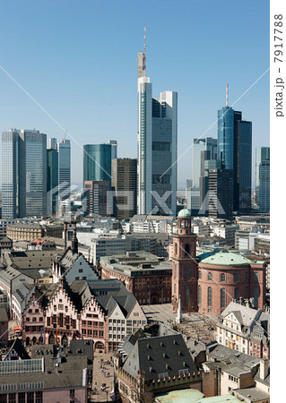 Aerial view of business and historic district, Frankfurt, Germnay Aerial view of business and historic district, Frankfurt, Germnay 7917788