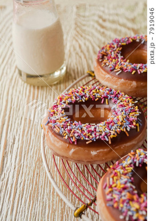 Decorated doughnuts and milk Decorated doughnuts and milk 7919046