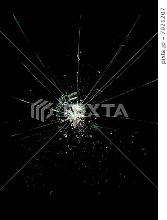 Smashed glass with black background Smashed glass with black background 7921207
