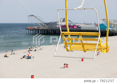 Chair lift and beach at seaside heights, new jersey 7921237