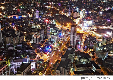 Night view of illuminated Ho Chi Minh City, Vietnam 7921675