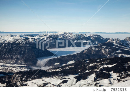 Aerial view of snowy mountains 7922358