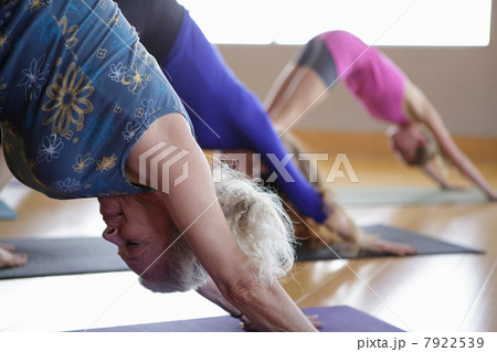 Females practicing yoga in exercise studio Females practicing yoga in exercise studio 7922539