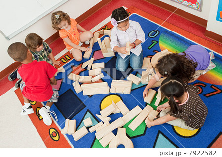 Children playing with building blocks Children playing with building blocks 7922582