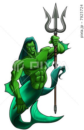 Mythical figure with trident 7925724