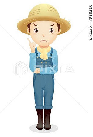 麦藁帽子の男性イラスト 7928210