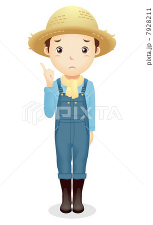 麦藁帽子の男性イラスト 7928211