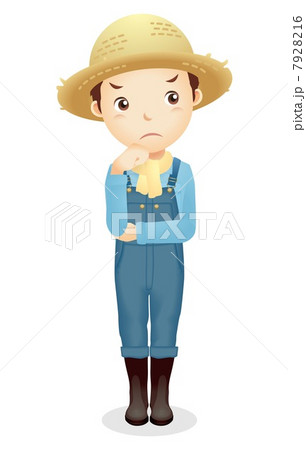 麦藁帽子の男性イラスト 麦藁帽子の男性イラスト 7928216